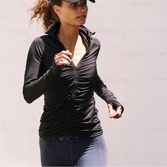 Free People FP Movement Wonderland Ruched Full Zip Layer Athletic Jacket - Picture 1 of 2